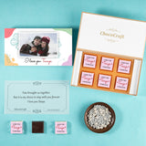 Elegant Floral I Love You Chocolate Gift Box Personalized with Photo (with Wrapped Chocolates)