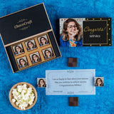 Black and Gold Design Personalized Congratulations Gift Box with Photo Chocolates