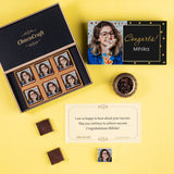 Black and Gold Design Personalized Congratulations Gift Box with Photo Chocolates