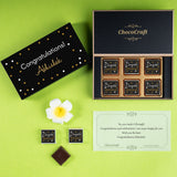 Personalized Black Congratulations Gift Box (with Wrapped Chocolates)