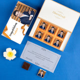 Gold Ribbon Design Personalized Congratulations Gift Box (with Wrapped Chocolates)