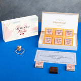 Personalized I Love You Chocolate Gift Box with Watercolour Design (with Wrapped Chocolates)