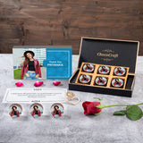 Elegant Blue Thank You Gift Box and Chocolates Personalized with Photo (with Printed Chocolates)