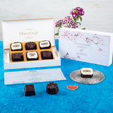 Wedding Invitations - 6 Chocolate Box - Alternate Printed Chocolates (Minimum 10 Boxes)