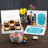 Wedding Invitations - 9 Chocolate Box - Alternate Printed Chocolates (Sample)