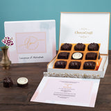 Wedding Invitations - 9 Chocolate Box - Middle Printed Chocolates (Sample)