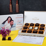 Wedding Invitations - 12 Chocolate Box - Middle Printed Chocolates (Minimum 10 Boxes)