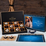 Wedding Invitations - 12 Chocolate Box - Alternate Printed Chocolates (Minimum 10 Boxes)