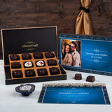 Wedding Invitations - 12 Chocolate Box - Middle Printed Chocolates (Minimum 10 Boxes)