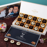 Wedding Invitation  - 18 Chocolate Box -  Alternate Printed Chocolates (Minimum 10 Boxes)