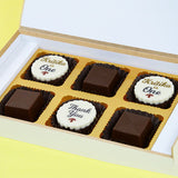 1st Birthday Return Gifts - 6 Chocolate Box - Alternate Printed Chocolates (10 Boxes)