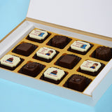 1st Birthday Return Gifts - 12 Chocolate Box - Alternate Printed Chocolates (Sample)