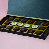 Birthday Return Gifts - 18 Chocolate Box - Middle Four Printed Chocolates (Sample)