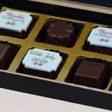 1st Birthday Invitations - 6 Chocolate Box - Alternate Printed Chocolates (Sample)