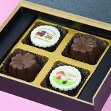 Birthday Return Gifts - 4 Chocolate Box - Alternate Printed Chocolate (Sample)