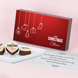 Festive Red Christmas Gift Box with Printed Chocolates