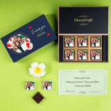 I Miss You Gift Box Personalized with Photo on Box and Chocolates (with Wrapped Chocolates)