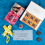 Special Valentine Gift Chocolate Box - Personalised with Photo and Name (with Wrapped Chocolates)