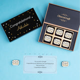 Personalized Black Congratulations Gift Box (with Printed Chocolates)