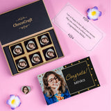 Black and Gold Design Personalized Congratulations Gift Box with Photo Chocolates