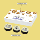 Golden Hearts Design Personalised Chocolate Box for Birthday (with Printed Chocolates)