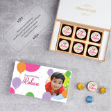 Birthday Balloons - Personalised Chocolate Gift Box (with Printed Chocolates)