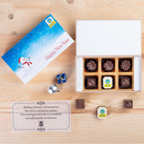 Christmas & New Year Gifts  - 6 Chocolate Box - Single Printed Chocolate (Minimum 50 Boxes)