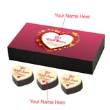 Heart Design Personalized Get Well Soon Gift (with Printed Chocolates)