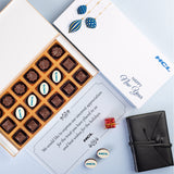 Happy New Year & Christmas Gifts - 18 Chocolate Box - Middle Four Printed Chocolates (Sample)