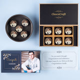 Beautiful Congratulations Gift Box and Chocolates Personalized with Photo (with Printed Chocolates)