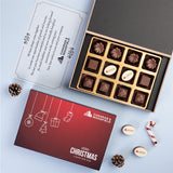 Happy New Year & Christmas Gifts - 12 Chocolate Box - Middle Two Printed Chocolates (Sample)