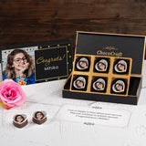 Black and Gold Design Personalized Congratulations Gift Box with Photo Chocolates