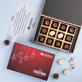 Christmas & New Year Gifts - 12 Chocolate Box - Middle Two Printed Chocolates (Minimum 50 Boxes)