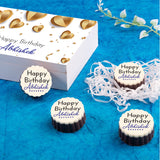 Golden Hearts Design Personalised Chocolate Box for Birthday (with Printed Chocolates)