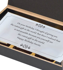 Beautiful Personalized Birthday Gift Box with Photo and Wrapped Chocolates