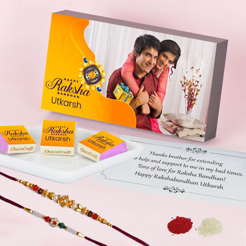 Knot of Love - Gift with Wrapped Chocolates (Rakhi Pack Optional)