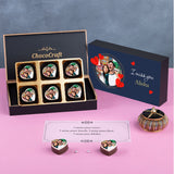 I Miss You Gift Box Personalized with Photo on Box and Chocolates (with Printed Chocolates)