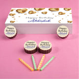 Golden Hearts Design Personalised Chocolate Box for Birthday (with Printed Chocolates)