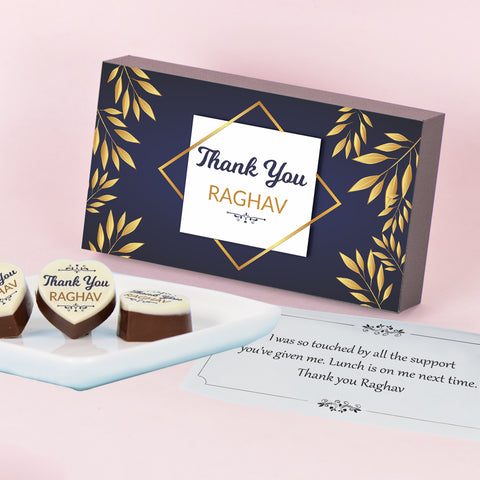 Vintage Floral Design Thank You Gift Box (with Printed Chocolates)