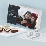 Cute Floral Design Anniversary Gift Box Personalized with Photo (with Printed Chocolates)