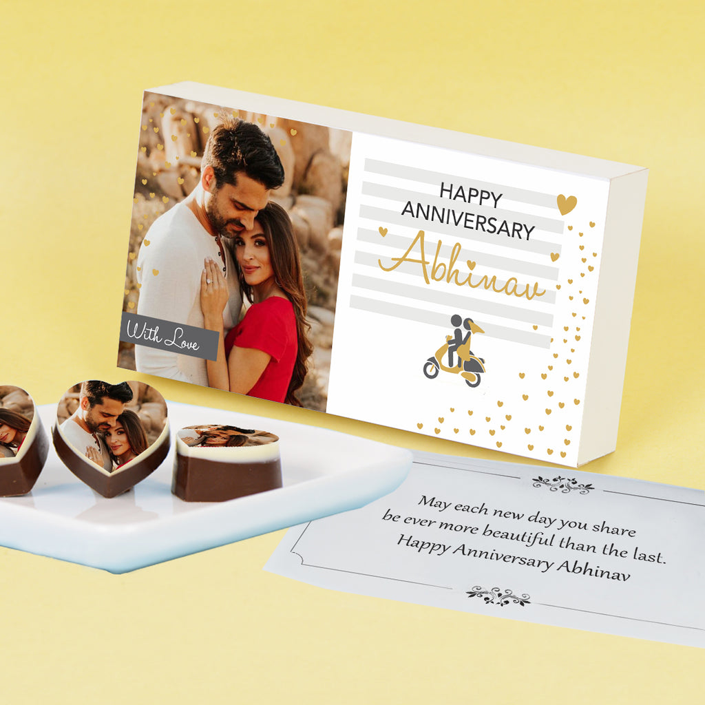 Romantic Anniversary Gift Photo on Chocolates (with Printed Chocolates)