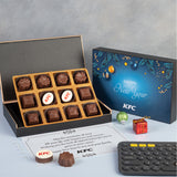 Happy New Year & Christmas Gifts - 12 Chocolate Box - Middle Two Printed Chocolates (Sample)