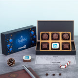 Christmas & New Year Gifts  - 6 Chocolate Box - Single Printed Chocolate (Minimum 50 Boxes)