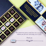 Anniversary Return Gifts - 18 Chocolate Box - Middle Four Printed Chocolates (Minimum 10 Boxes)
