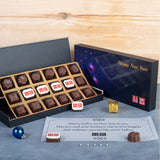 Happy New Year & Christmas Gifts - 18 Chocolate Box - Middle Four Printed Chocolates (Sample)