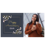 Black Floral Design Anniversary Gift Personalized with Photo (with Printed Chocolates)