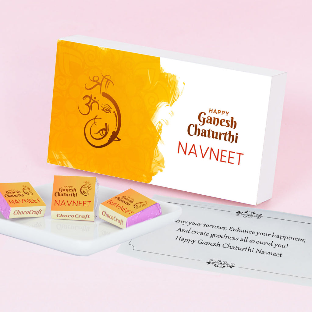 Beautiful Personalised Gift for Ganesh Chaturthi (with Wrapped Chocolates)