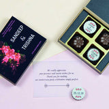 Anniversary Return Gifts - 4 Chocolate Box - Alternate Printed Chocolates (Minimum 10 Boxes)