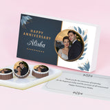 Beautiful Anniversary Chcocolates Personalized with Photo (with Printed Chocolates)