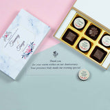 Anniversary Return Gifts - 6 Chocolate Box - Alternate Printed Chocolates (Minimum 10 Boxes)